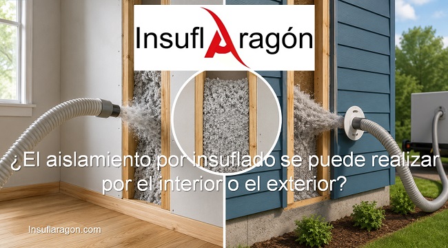 El aislamiento por insuflado se puede realizar por el interior o el exterior